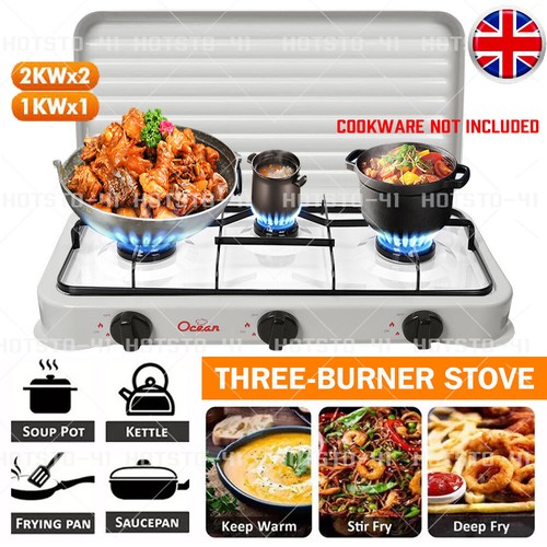 Portable gas stove burner - portable, 3-burner