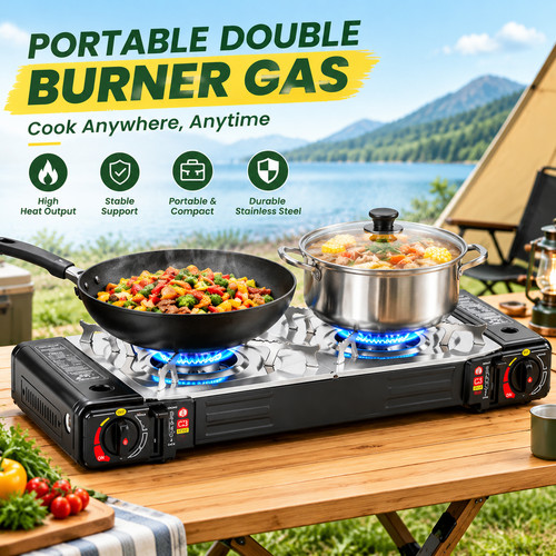 Double burner camping gas - camping,